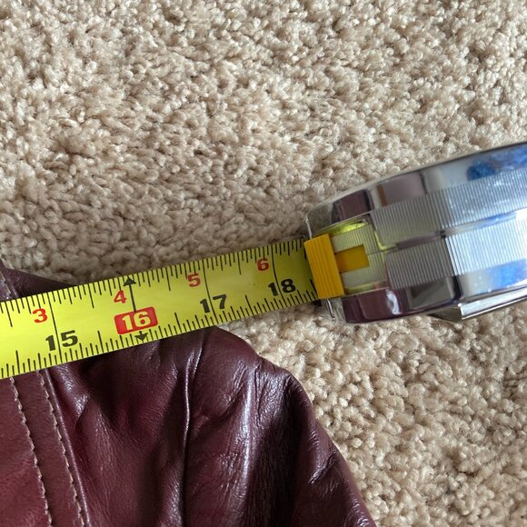 Vintage NWT 70s Leather Coat Trench Coat Sz 19-20 Office Daily Wear Boho Goth - Picture 9 of 15